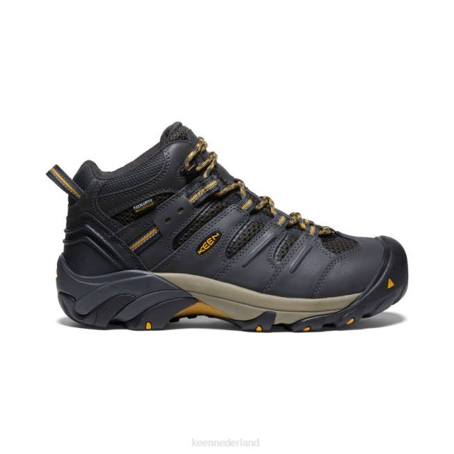 KEEN lansing midden waterdicht (stalen neus) 804T91 schoenen raven/geelbruine olijf Heren
