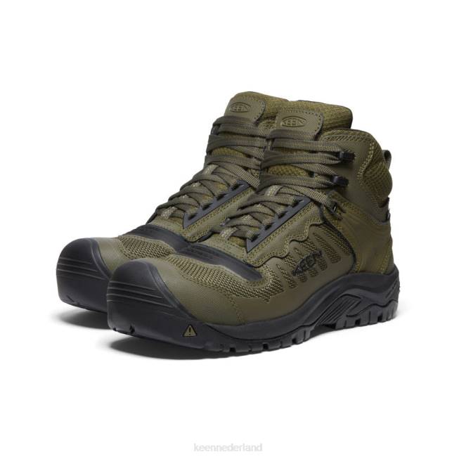 KEEN reno mid kbf waterdicht (koolstofvezel neus) 804T20 schoenen donker olijf/zwart Heren