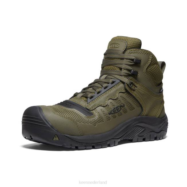 KEEN reno mid kbf waterdicht (koolstofvezel neus) 804T20 schoenen donker olijf/zwart Heren