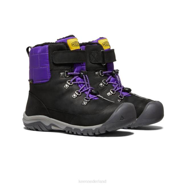 KEEN Greta waterdichte laars 804T1014 schoenen zwart/paars Grote kinderen