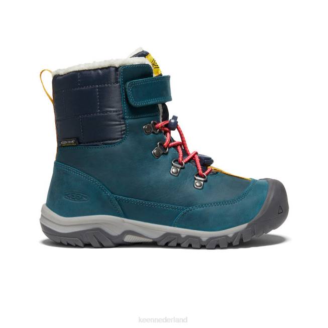 KEEN Greta waterdichte laars 804T1015 schoenen blauw koraal/roze pauw Grote kinderen
