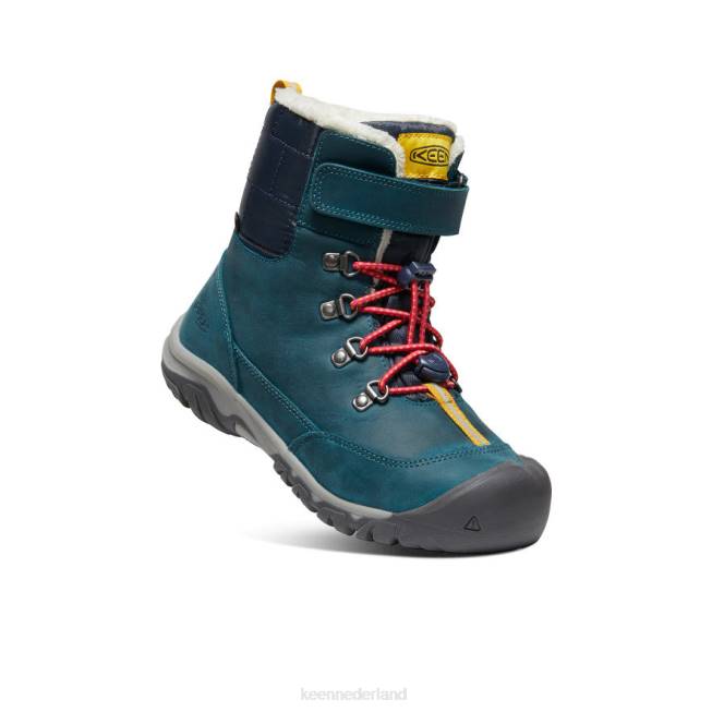 KEEN Greta waterdichte laars 804T1015 schoenen blauw koraal/roze pauw Grote kinderen