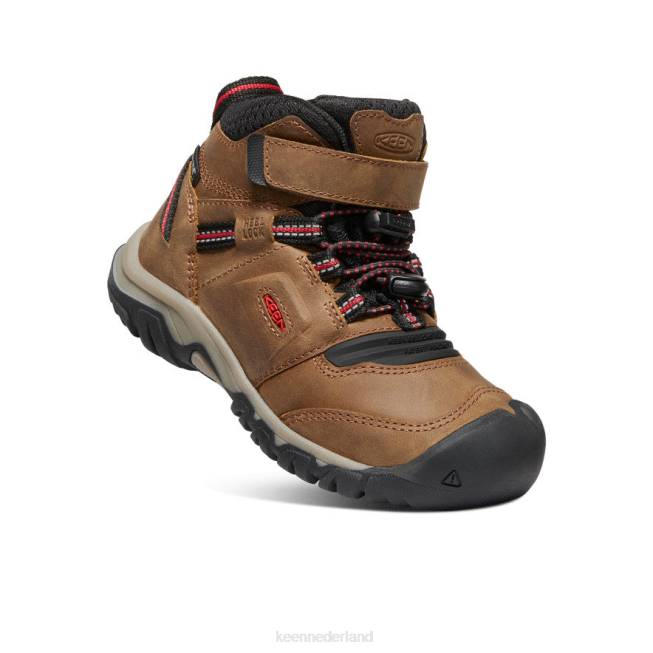 KEEN Ridgeflex waterdichte laars 804T905 schoenen bizons/rode loper kleine kinderen