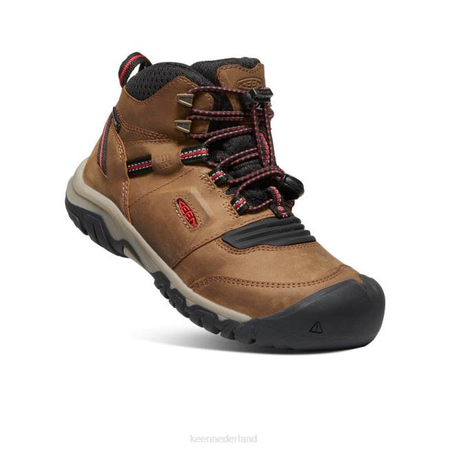KEEN Ridgeflex waterdichte laars 804T946 schoenen bizons/rode loper Grote kinderen