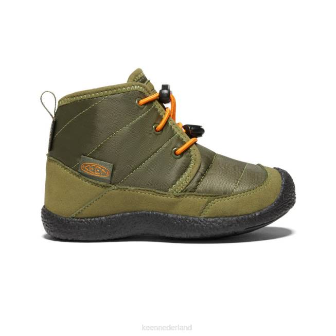 KEEN howser ii waterdichte chukka 804T996 schoenen capulet olijf/roodbruin oranje kleine kinderen