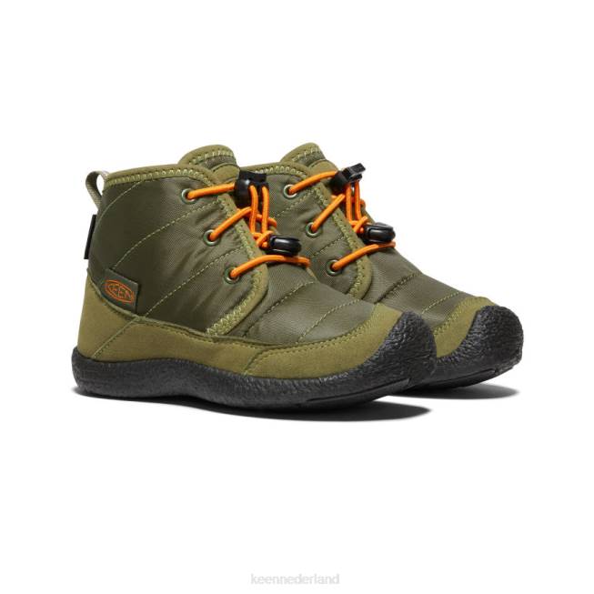 KEEN howser ii waterdichte chukka 804T996 schoenen capulet olijf/roodbruin oranje kleine kinderen