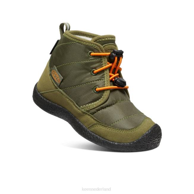 KEEN howser ii waterdichte chukka 804T996 schoenen capulet olijf/roodbruin oranje kleine kinderen