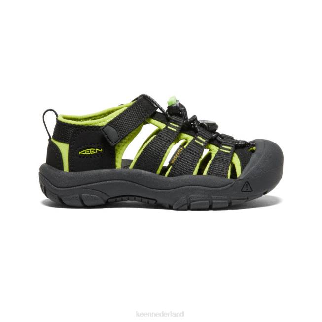 KEEN nieuwpoort h2 804T745 schoenen zwart/limoengroen kleine kinderen