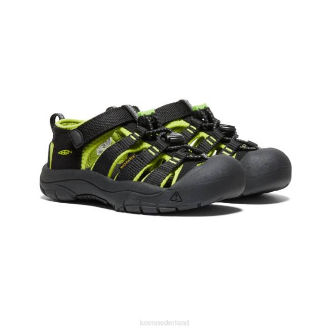 KEEN nieuwpoort h2 804T745 schoenen zwart/limoengroen kleine kinderen