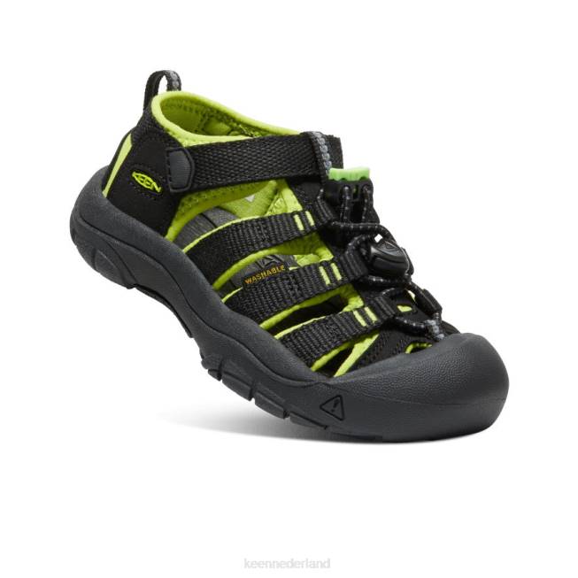 KEEN nieuwpoort h2 804T745 schoenen zwart/limoengroen kleine kinderen