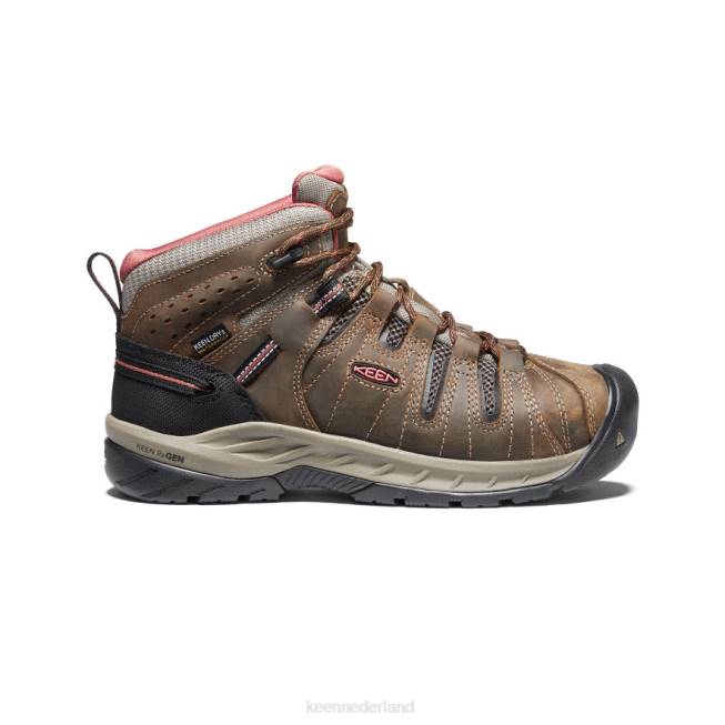 KEEN Flint II waterdichte laars (zachte neus) 804T608 schoenen cascade bruin/baksteenstof vrouwen